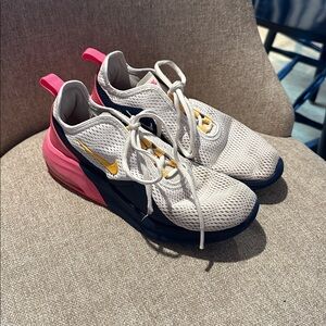 Nike White Sneakers with Pink and Yellow Accents